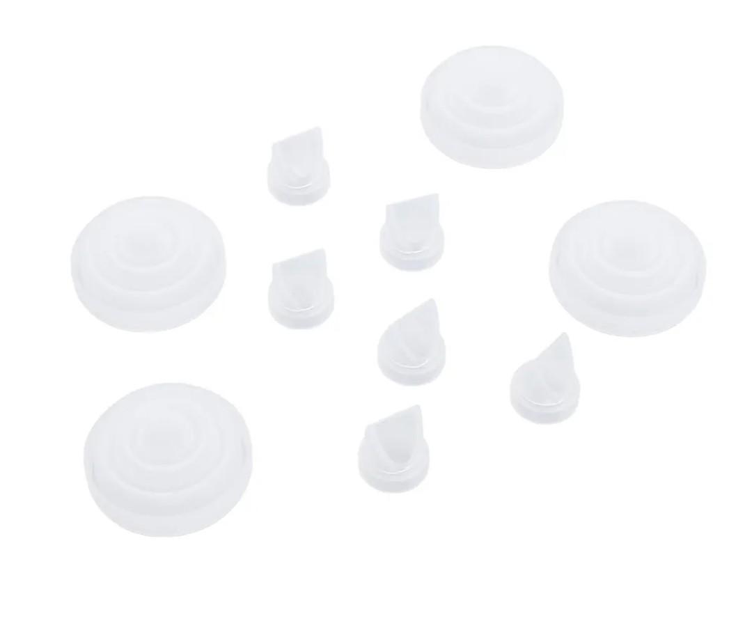 Duckbill Valves and Silicone Diaphragms Set for M5 Breastpump, Prevents Backflow, 6pcs Valves, 4pcs Membrane, Food Grade Silicone