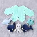 The Peanutshell Crib Mobile for Boys or Girls - Light and Dark Blue Musical Baby Crib Mobile with 12 Lullabies, Ocean Baby Nautical Nursery Decor