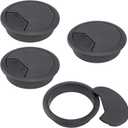 5 x Quacc 4 PCS Desk Cable Wire Grommet Table Cable Grommet Desk Cable Hole Cover Plastic Desk Grommet for Organize Office and Home Table Cable (Black)