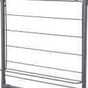 Household Essentials Metal Expandable Over the Door Drying Rack, Gray, 22 inches L x 2 inches W x 21 inches H
