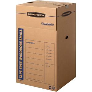 Bankers Box Short Wardrobe Box 3 Pack, Tape-Free Design, 20-in x 20-in x 34-in (7710401)