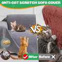 Loiion Cat Scratch Furniture Protector - Anti-Slip, Waterproof Sofa Cover to Keep Cats Off, Pet-Friendly Couch Protectors for 3 Cushion Couch, Gray Anti-Scratch Couch Cover for Pets and Kids 134"X71"