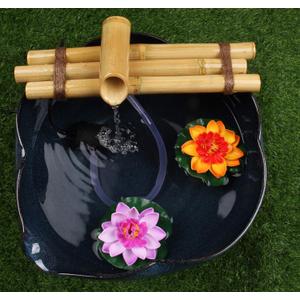 Bamboo Water Fountain Medium 12 Inch Three Arm Style without Pump, Indoor or Outdoor Zen Garden Decor Fountain, Natural, Split Resistant Bamboo, Combine with Any Container to Create Your Own Fountaion