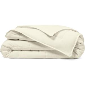 Cosy House Collection Luxury Down Alternative Comforter - Blend of Rayon Derived from Bamboo - Dorm Room Essentials - All Season Use - Box Stitch Construction & Duvet Loops (Twin/Twin XL, Cream)