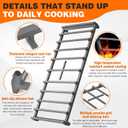 JXGRATE2 Gas Stove Grates Compatible with GE Central Cast Iron Grille Replacement GGF500 GGF600 GGS500 GGS600