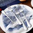 KEAWELL Premium Fine Verona 4-Piece 8 inch Fork Set  18/10 Stainless Steel, Heavy-Duty Mirror-Finished Flatware for Elegant Everyday Dining and Entertaining (4, Dinner Forks)