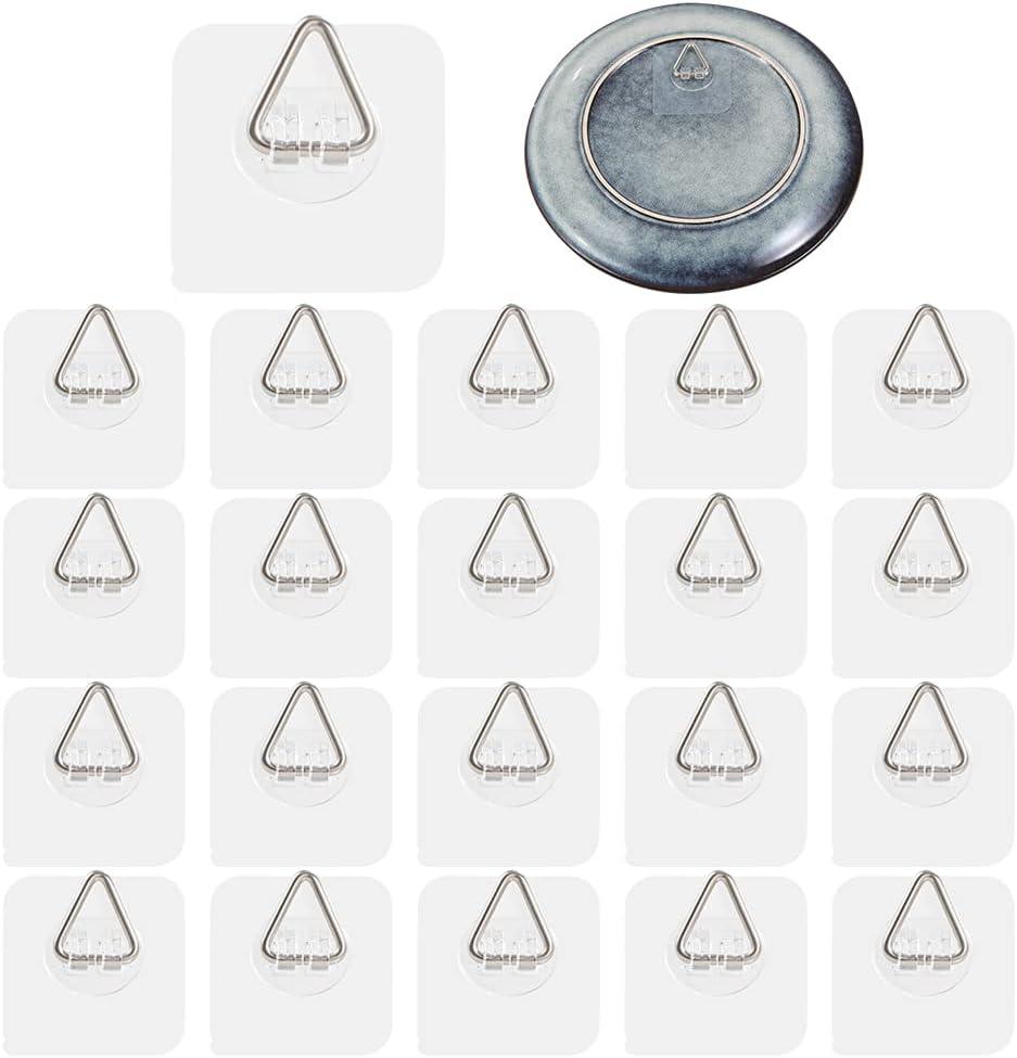 DIDUDIDU Wall Plate Hangers for Display - Invisible Adhesive Picture Hangers for Wall - Ideal for Hanging Decorative Plates | Photo Frames | Paintings - 2.3 Inch