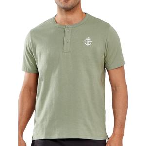 NORTHYARD Men's Henley Shirts Casual Short Sleeve Heavy Cotton T-Shirts Solid Basic Summer Tee Tops (Large)