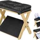 Foot Rest Under Desk at Work, Under Desk Footrest with Double Step Wooden Ergonomic Design, Non-Slip EVA Surface, Office Foot Stool for Posture Support, Leg Relief, Home Office & Gaming