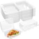 TOFLEN Disposable Sturdy Plastic Hinged Food Containers with Clear Lids (40 Pack) Clamshell Take Out Loaf Containers 7.2x4.7x3 Inches To Go Dessert Box Cake Slice Salad Pastry Sandwich Container