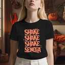 Womens Halloween Shirt Pumpkin Fall Ghost T-Shirts Spooky Season Autumn Tee Tops (Black, XL)