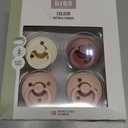 BIBS Colour Pacifier with Symmetrical Nipple| Natural Rubber Baby Pacifier | Set of 4 BPA-Free Soothers | Made in Denmark | Blush Mix | Size 6-18 Months