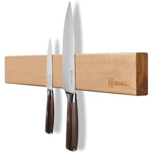 KEEMAKE Magnetic Knife Holder for Wall 16 inch Acacia Wood Knife Magnetic Strip, Powerful Neodymium Magnet Knife Hanger Knife Bar for Kitchen knives