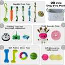 MRSOHRET 20Pcs Puppy Chew Toys for Teething, Dog Chew Toys with Rope Toy, Pet Dog Toothbrush, Treat Balls, Plush Toys and Squeaky Toys for Small Medium Dogs with Basket