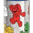 THERMOS FUNTAINER 16 Ounce Stainless Steel Vacuum Insulated Bottle with Wide Spout Lid, Mario