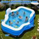 Extra Large Inflatable Pool with Pump, 121" X 90" X 22" Full-Sized Blow Up Pool with Seats for Adults, Family Inflatable Swimming Pool for Summer Water Party Backyard Garden Lawn