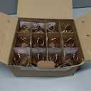 LLQ 12Pcs Mini Lantern with LED Tea Light, Garden Fairy Party Decorations, Battery Included, Vintage Lanterns Decorative, Hanging Candle Lanterns for Halloween Christmas Wedding Table Centerpiece (Bronze)