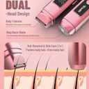 Dual Head Electric Bikini Trimmer for Women: IPX7 Waterproof Lady Shaver with LED Display - Rechargeable Pubic & Body Hair Razor - Rococo Pink