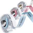 Phomemo P12 Label Maker Satin Ribbon Label Tape, P12 Label Printer Ribbon for Gift, Wedding, Craft Work, 12mm x 2m Work with Dymo LetraTag LT-100H 200B Phomemo P12 P12-Pro Phomemo LT12, 3 Pack (Gold on White)