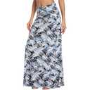 Deepsko Women's Bohemian Style Print Summer Beach Elastic Waist Skirt, Medium