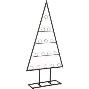 Metal Xmas Christmas Tabletop Ornament Christmas Tree Shaped Display Stand Holder Black Ornament Display Stand for Balls Decorations