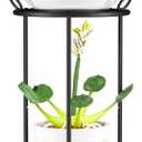 Plant Stand Indoor Outdoor - Metal Planter Holder Shelf Tall Tiered Flower Pot Display Organizer Rack for Garden, Patio, Living Room, Bathroom, Office (Black)