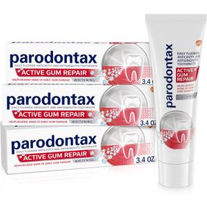 Parodontax Active Gum Repair Whitening Toothpaste for Bleeding Gums - 3x3.4 oz Tube EXP 2025/09