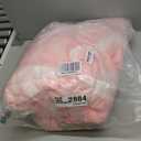 Roscloud Kid Rabbit Plush Pink White Twin 3 PC Bread Grid Sheet Set with Extra Soft Plush Velvet Flannel Fluffy Fuzzy (Fitted Sheet x 1, Pillowcase x 2)