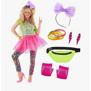 Morph 80s Outfit for Women 80s Costume Decades Day Outfits Womens 80 s Outfit for Party Halloween Disco Costume XXL