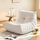 YVDNHP Bean Bag Chair for Adults, L-Shaped Memory Foam Togo Lounger White, Single