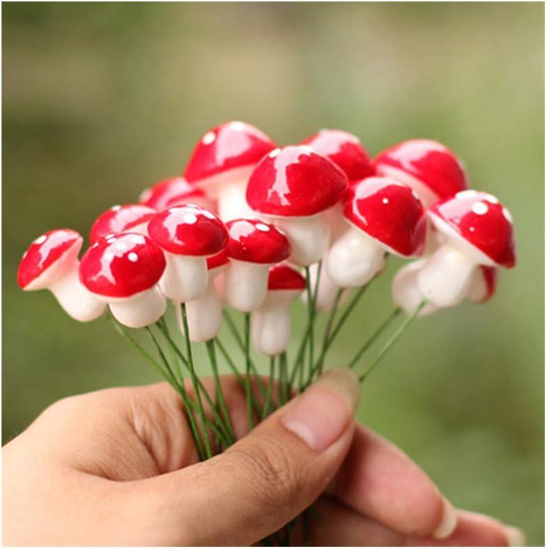 Cute Resin Craft Decoration Mushroom Fairy Garden Miniatures Accessories (Pack of 50)