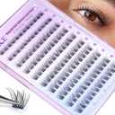 Self Adhesive Eyelashes Reusable Natural Self Adhesive Lash Clusters Wispy Press on Lashes Pre-Glue 8-12mm 120pcs C Curl DIY Eyelash Extensions Kit No Glue Needed by ALICE