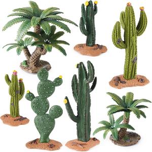 EOIVSH Desert Diorama Supplies with Cactus Kit and Model Palm Tree, Artificial Greenery Plant Cacti Decoration, Desert Diorama Project Sandbox Cake Topper Landscape Scene
