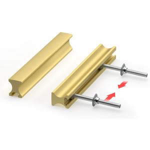 homdiy 10 Pack Adjustable Brushed Brass Cabinet Pulls 1" to 4" (25-102mm) Adjustable Hole Distance Drawer Pulls