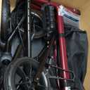 HOMLAND Rollator Walkers for Seniors with Seat, 8" All Terrain Wheels, Durable Aluminum Frame, Lightweight Foldable Walker with Ergonomic Seat, Height Adjustable Rolling Walker