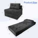 Sectional Cloud Couches, Folding Sofa Bed with Pillow, Futon Floor Couch | Versatile Convertible Sleeper Chair, Boneless Chaise Lounge, Fold Out Chair Bed for Living Room, Dark Grey, 1-Seater