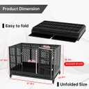 Snuowu 38 Inch Heavy Duty Dog Crate with Wheels, Folding Metal Big Dog Cage for Large and Medium Dogs, Extra Large XL XXL Indestructible Dog Crate with Removable Tray.