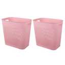UUJOLY Plastic Small Trash Can Wastebasket, Garbage Container Basket for Bathrooms, Laundry Room, Kitchens, Offices, Kids Rooms, Dorms, (Pink, 2 Pack/3 gallons)