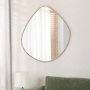 ELEHUME Asymmetrical Wall Mirror Matel Gold Framed Wall Mirror for Living Room Bedroom Bathroom Entryway Wall Decor 28.2" L x 27.8" W ELE-003Gold