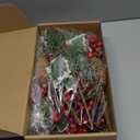 GoClimber 12 Pack Christmas Tree Picks, 12 Inch Artificial Christmas Flowers Assorted Red Berry Picks and Sprays for Christmas Tree Filler Floral Arrangement DIY Wreath Winter Holiday Season Dcor