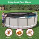 18FT Pool Cover, Solar Pool Covers for Above Ground Pools, Round Pool Cover, Waterproof and UV Resistant, with Ground Nails,Winch and Cable