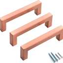 20 Pack Drawer Handles 3-3/4 (Center to Center 96mm) Modern Copper Red Square Cabinet Pulls Stainless Steel Dresser Drawer Pulls Bar Cupboard Handles Kitchen Cabinet Hardware