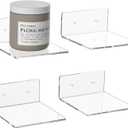 6 Inches Clear Small Wall Shelves, Acrylic Floating Shelf for Small Space, Acrylic Display Ledges for Funko Pop Figures, Home Dcor, Plants, Smart Speaker, Digital Clock, 4 Pack