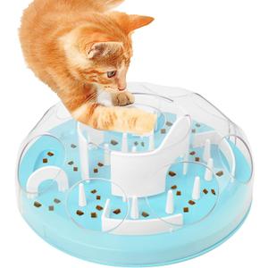 Pet Prime Cat Puzzle Feeder Interactive Enrichment Toys for Indoor Cats Slow Feeder Food Treat Puzzle Cat Stimulation Toys Blue