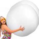 5 Feet White Giant Beach Ball 60 Inches Inflatable Ball Massive Beach Decorations Supplies for Water Games Birthday Summer Hawaiian Tropical Party