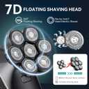 kensen 7D Head Shaver Replacement Head - Electric Shaver Replacement Head 7 Heads for Bald Men Wet and Dry Compatible Many Models Waterproof Head Razor