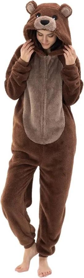 Snug Fit Unisex Adult Onesie Pajamas, Flannel Cosplay Animal One Piece Halloween Costume Sleepwear Homewear, Medium