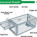 2 Packs Humane Rat Trap Outdoor, Wanqueen Humane Mouse Traps Indoor for Home, Small Rodent Chipmunk Trap and Other Live Animal Cage Catch and Release