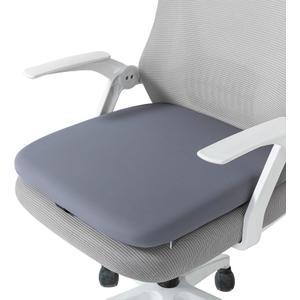 SheRest Office Chair Cushion with Straps, Memory Foam Seat Cushion with Removable Cover, Suitable for Office Chairs, Car Seats, and Airplane Seats, Gray, Large