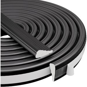 KNEELISA 196 Wedge-Shape Foam Window Weather Stripping Door Seal Strip,Soundproofing Frame Insulation Tape for Exterior Front Door,Noise Cancelling Window Inserts,Door Gap Filler Light Blocker,Black